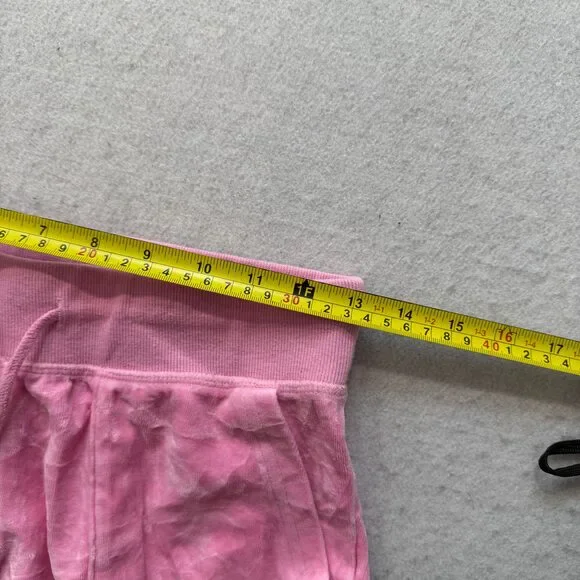 Vintage Juicy Couture Women's Baby Pink Velour Flared Track Pant Pockets Size S - Picture 4 of 7